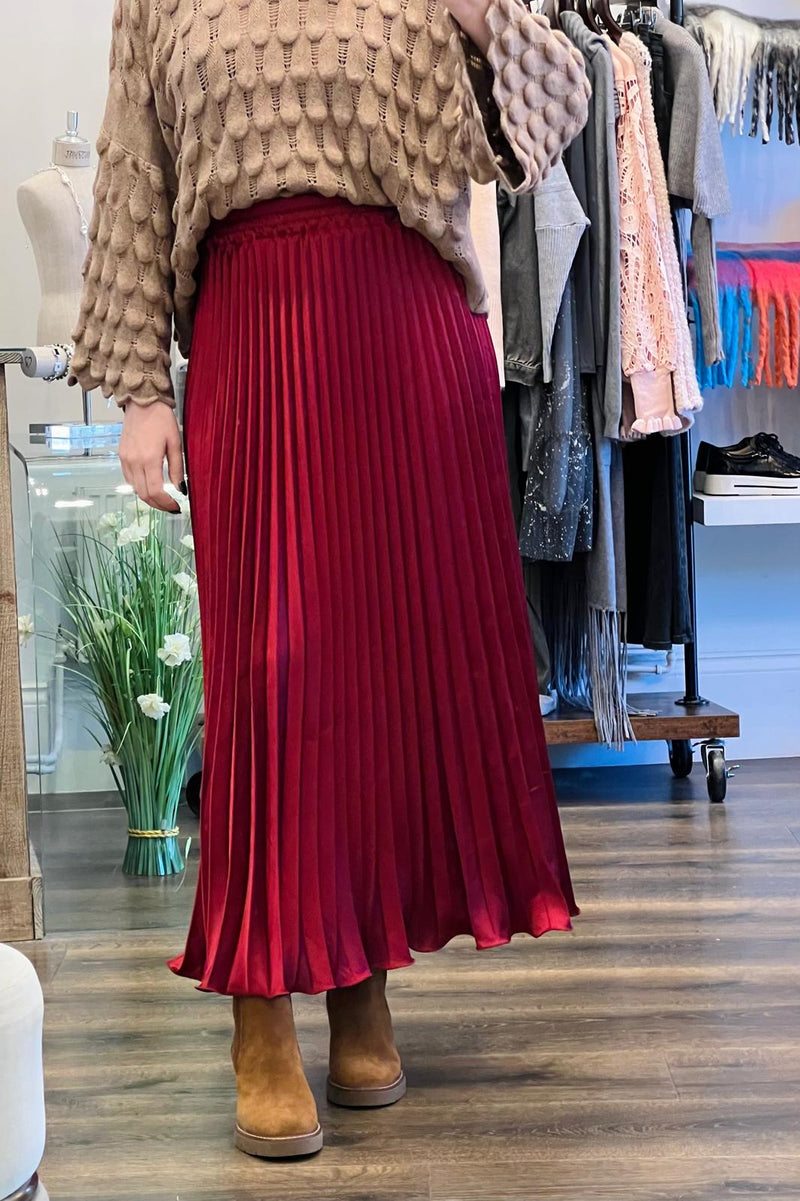 Satin  Pleated Skirt