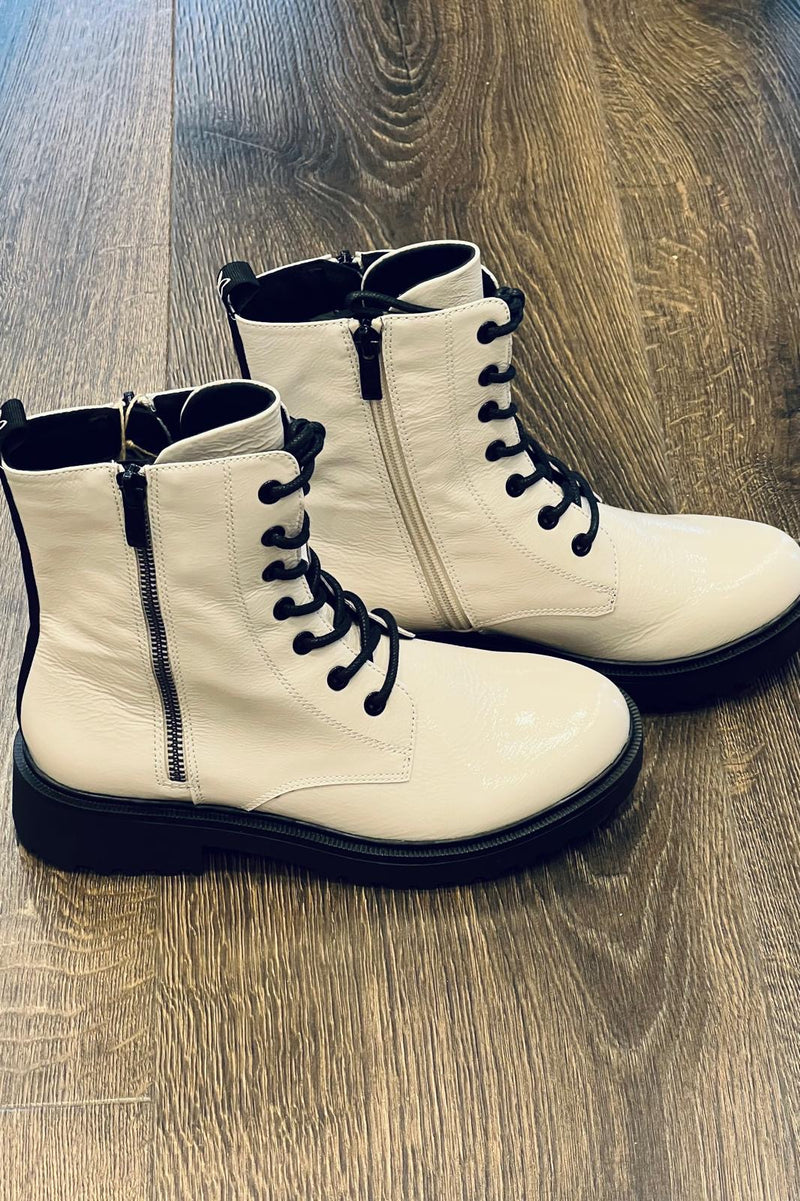 Caprice Leather Combat Boot