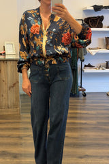 Floral Satin Bomber Jacket
