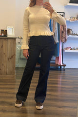 Ruffle Peplum Knit Top