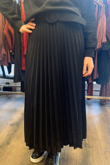 Belted Pleated Skirt