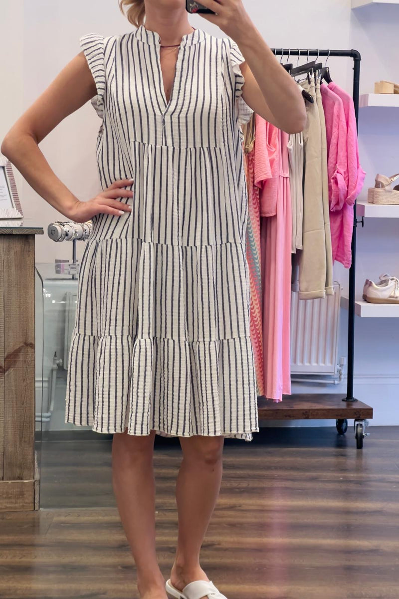 Cotton Stripe Smock Dress