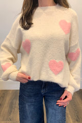 Round Neck Heart Knit