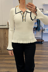 Ribbed Fluted Sleeve Knit