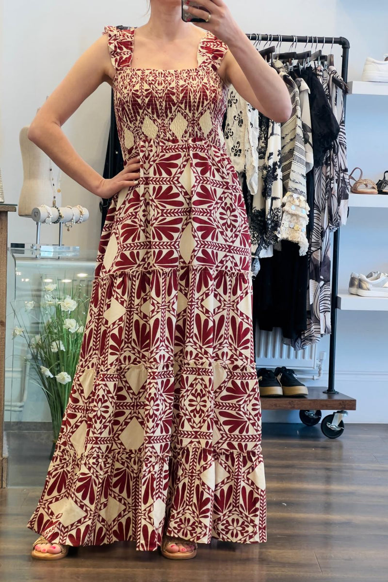 Shirred Maxi Dress