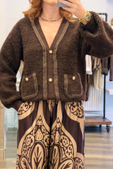 Teddy Knit Plait Cardigan