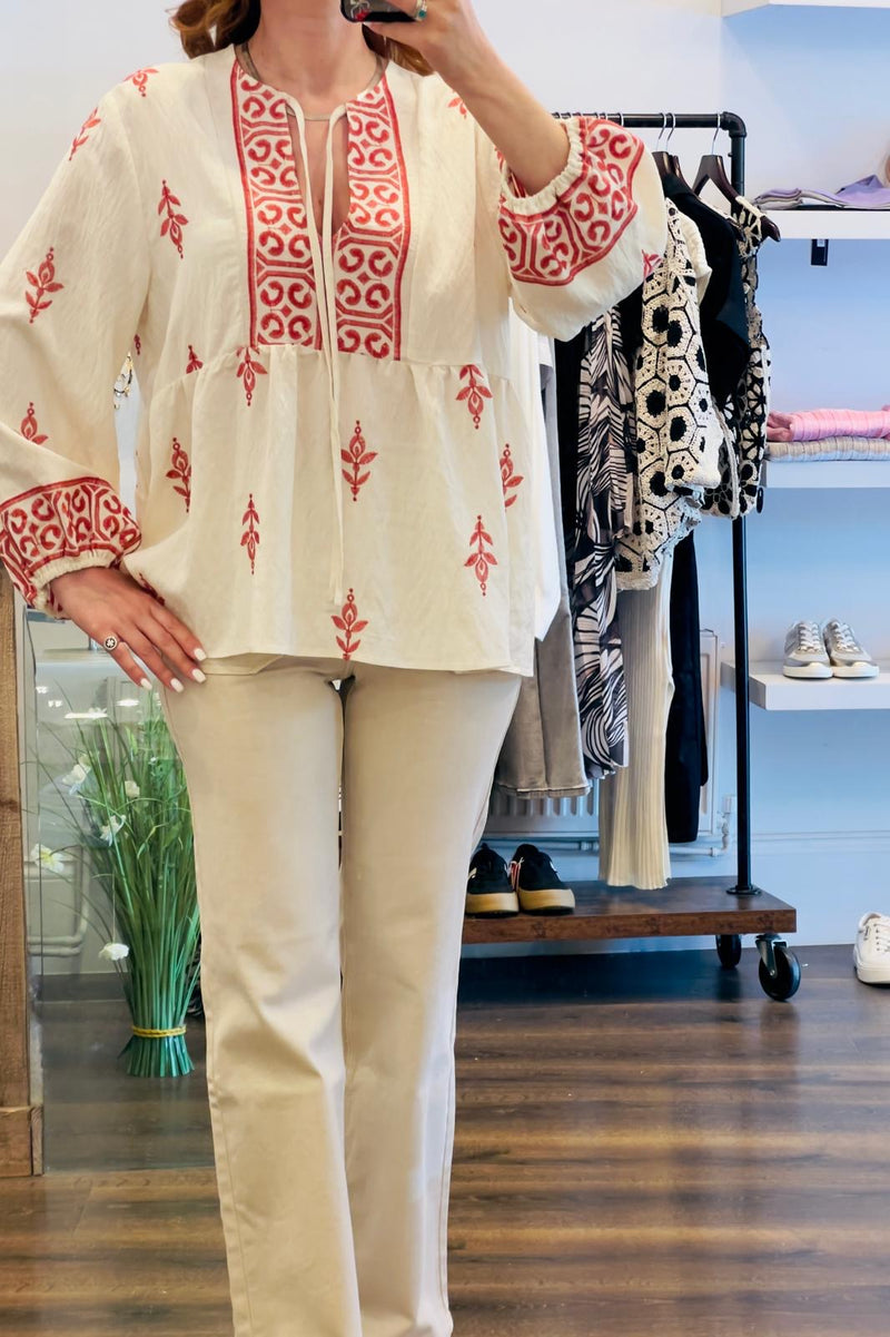 Embroidery Tunic Top
