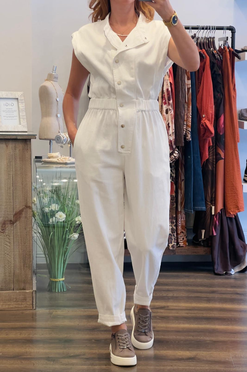 Sleeveless Denim Jumpsuit