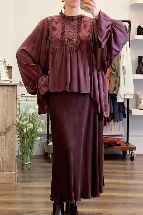 Ruffle Batwing Blouse