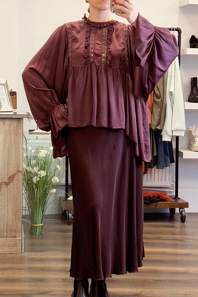 Ruffle Batwing Blouse