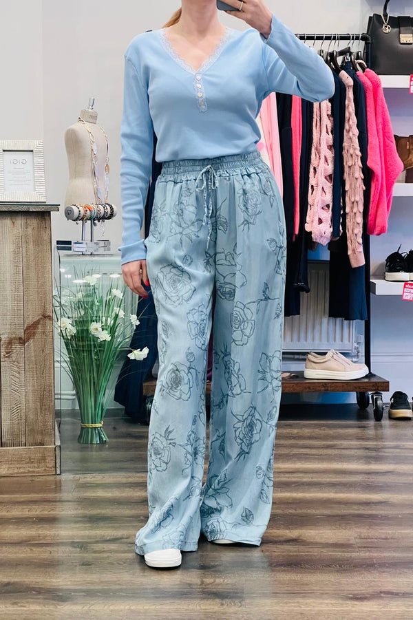 Chambray Denim  Trousers