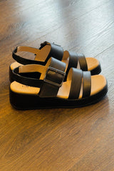 Caprice Leather Strappy Wedges