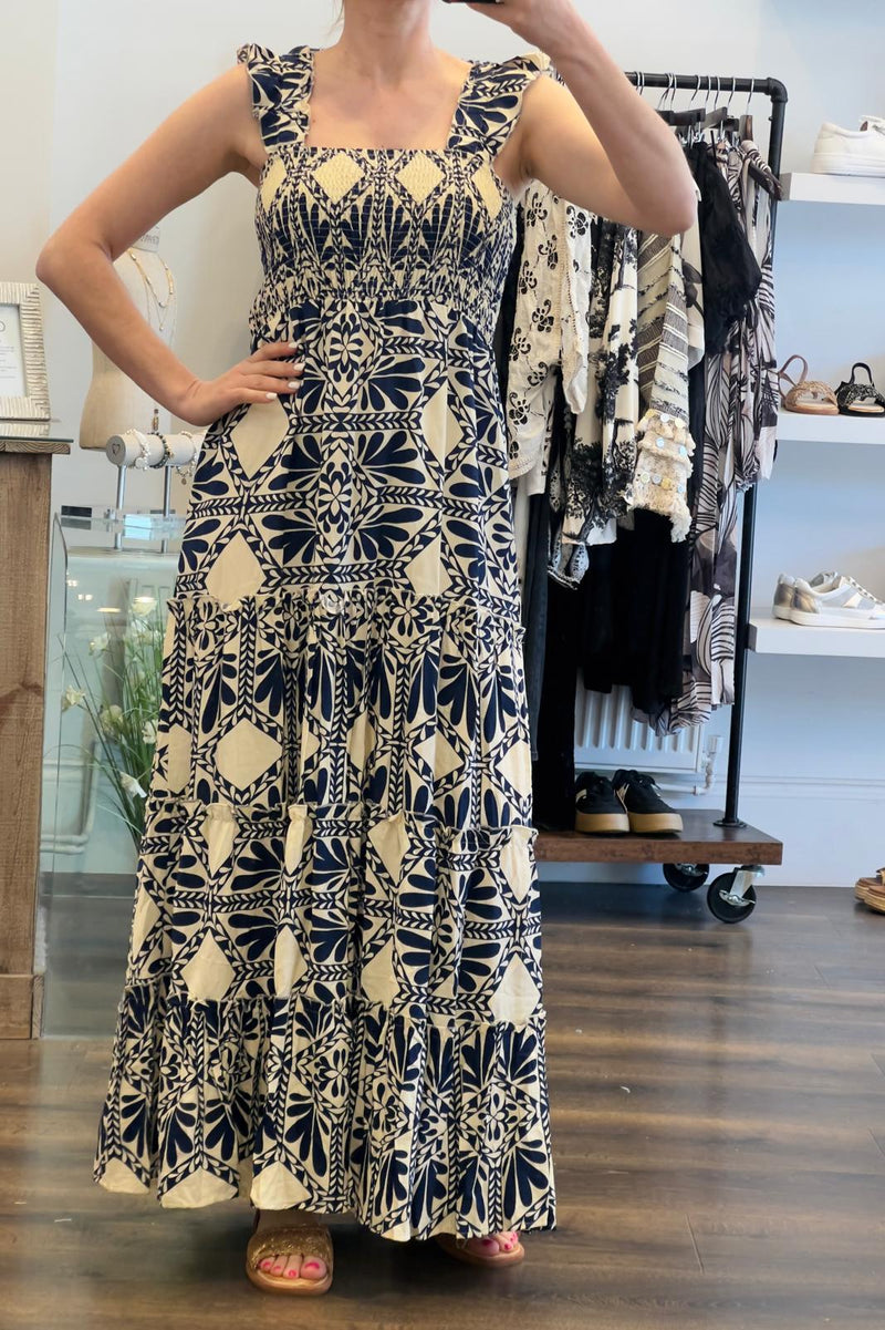 Shirred Maxi Dress