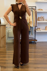 Tie Front Wide Leg Jumpsuit