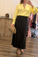 Satin V Neck Top