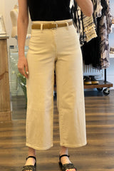 Toxik 3 Belted Cropped Wide Leg Jean