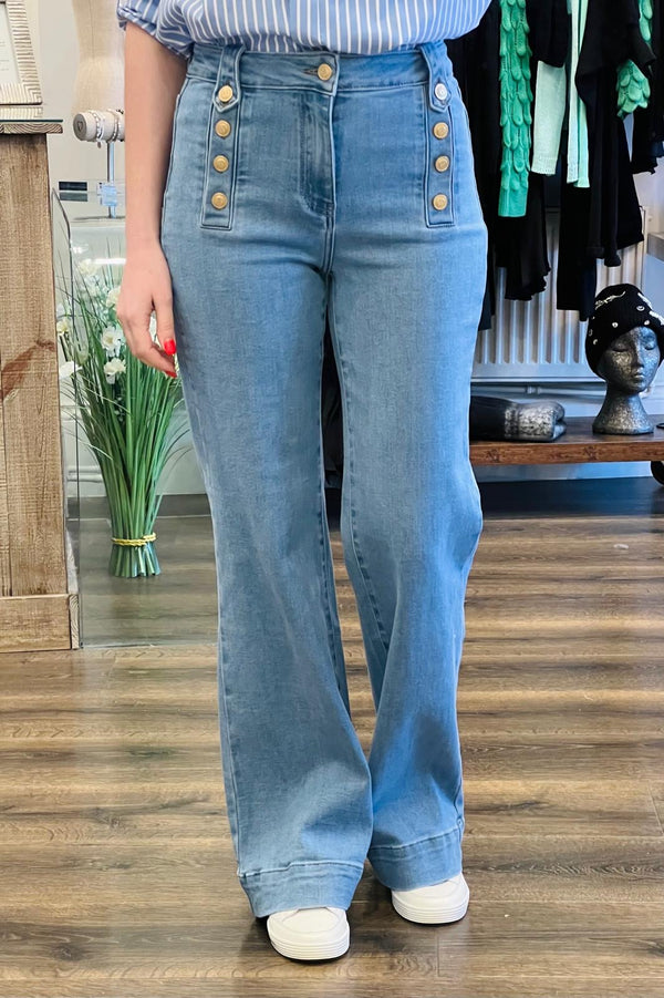 Gold Buttons Jeans