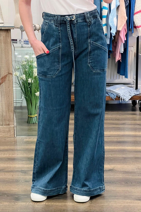 Double Pocket Wide Leg  Denim