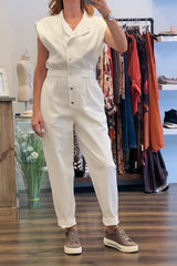 Sleeveless Denim Jumpsuit