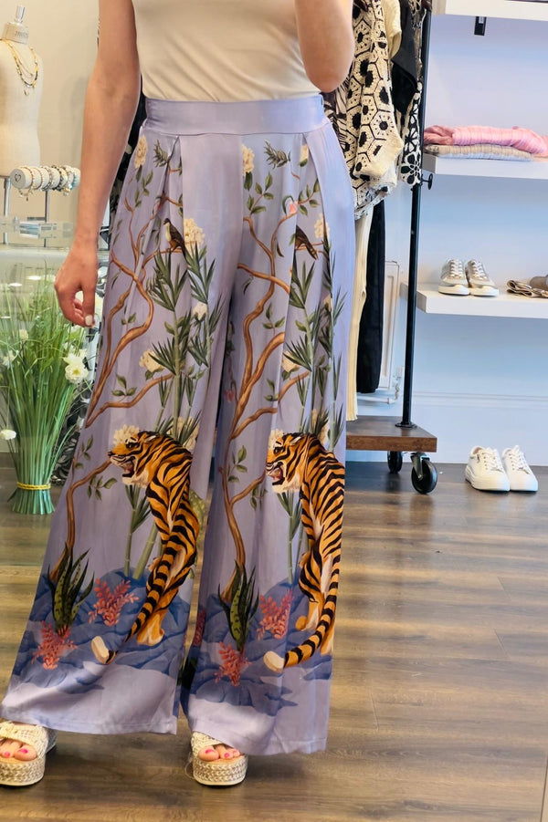 Wide Leg Print Trousers