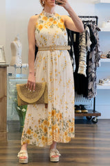 Trapeze Maxi Pleat Dress