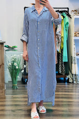 Maxi Linen Shirt Dress