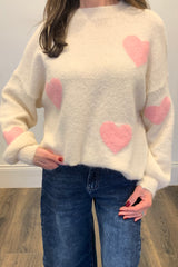 Round Neck Heart Knit