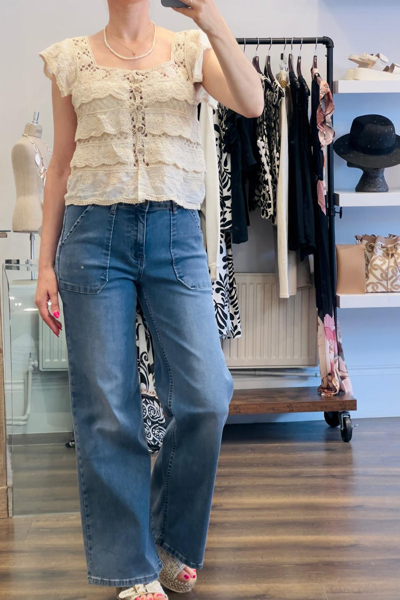 Crochet Layer Button Top