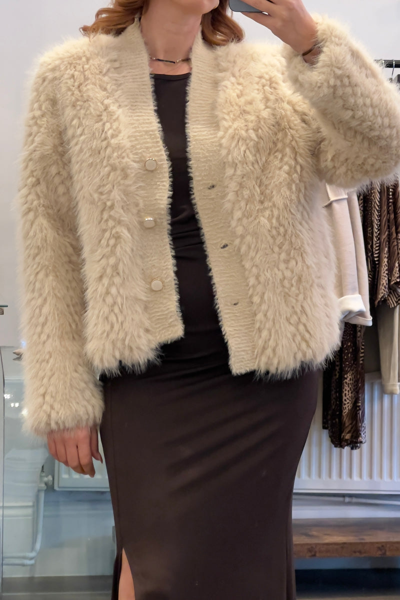 Faux Fur Cardigan