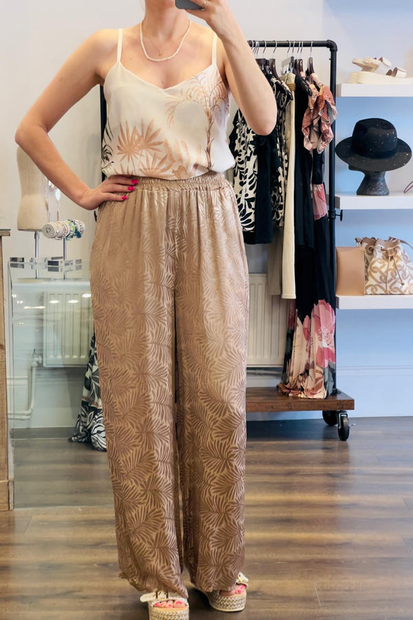Satin Palm Leaf Trousers