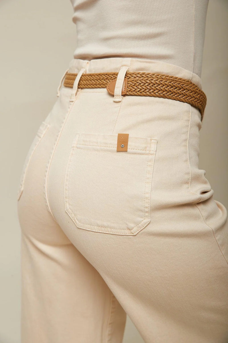 Toxik 3 Belted Cropped Wide Leg Jean