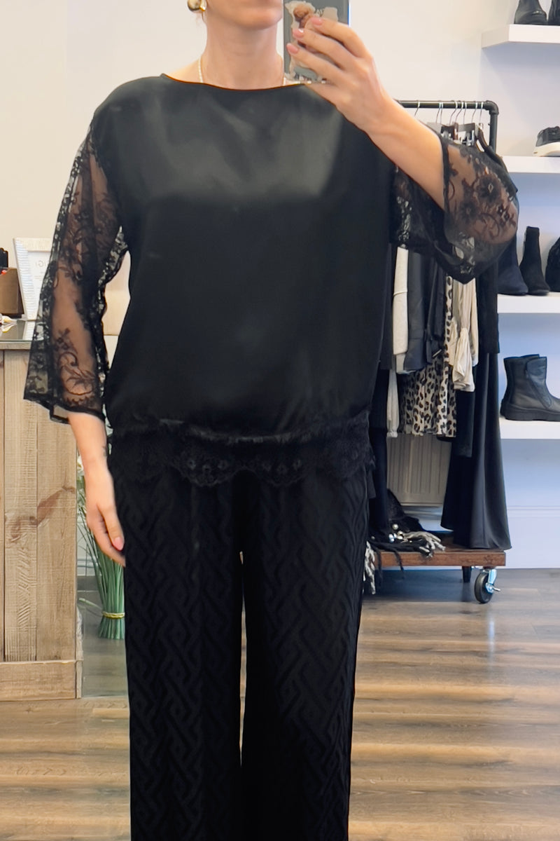 Satin Lace Blouse