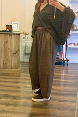 Super-Wide PinStripe Barrel Trousers