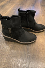 Ankle Zip Wedge Boot