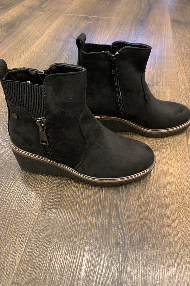 Ankle Zip Wedge Boot