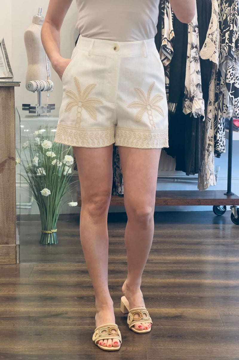 Palm Tree Linen Shorts