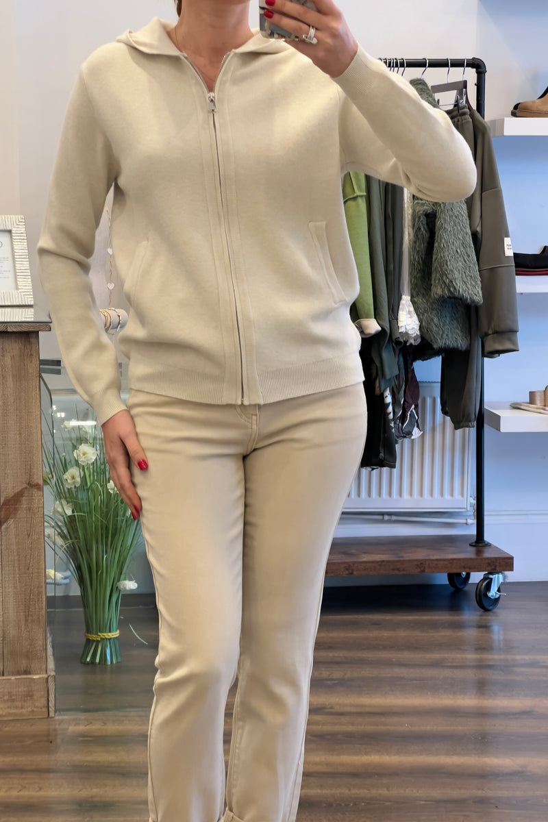 Zip-Up Knitted Hoodie