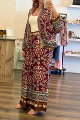 Open Front Print Jacket