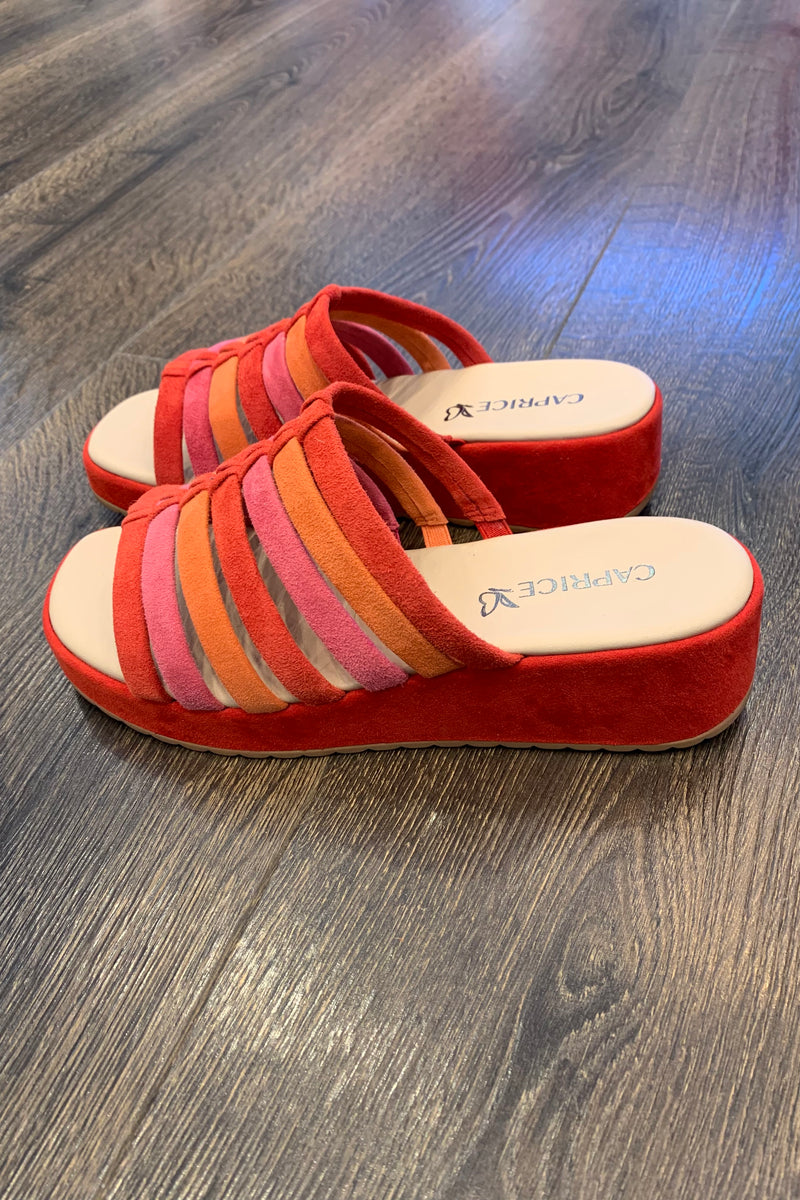 Caprice Strappy Slip On Wedge