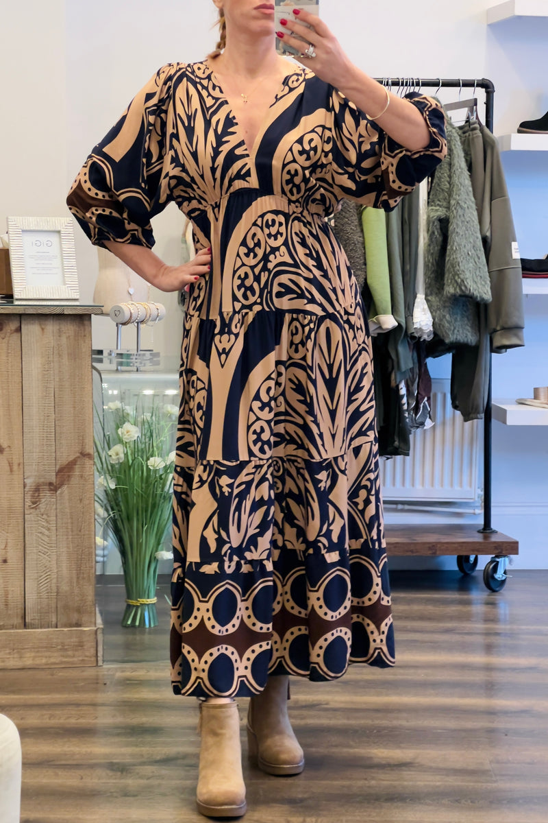 V Neck Sleeve Dress