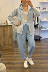 Textured Zip Up Cardigan