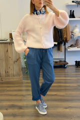 Ribbed Ballon Sleeve Cardigan