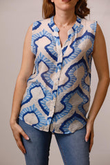 Sleeveless Print Shirt