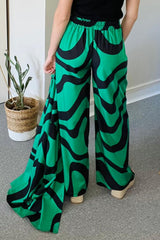 Swirl Print Straight Trousers