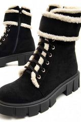 Fur Ankle Zip Boots