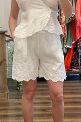 Tie Front Linen Shorts