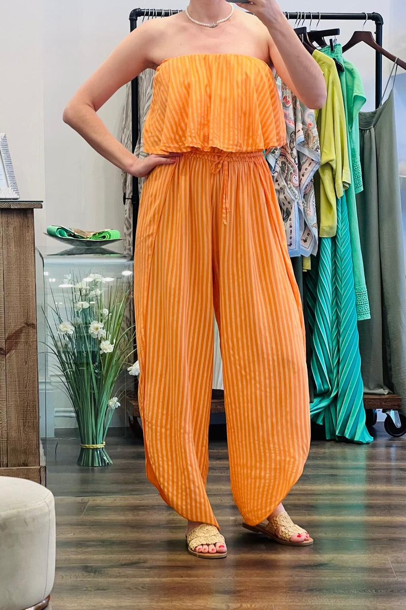 Strapless Frill Jumpsuit