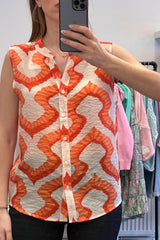 Sleeveless Print Shirt