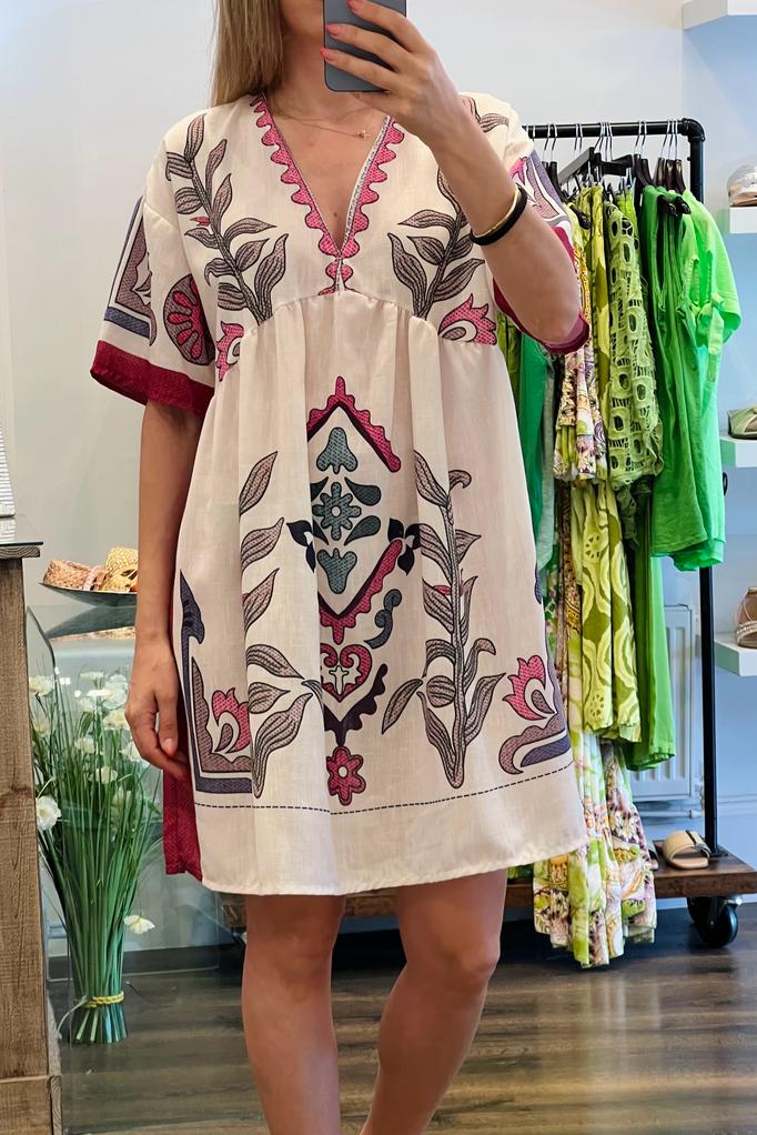 Short Sleeve Smock Dress