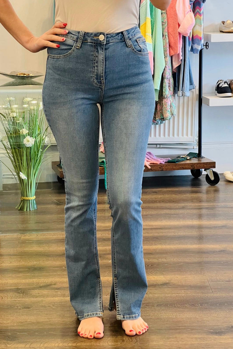 Split Hem Flare Jeans